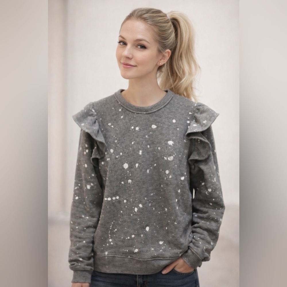 CLARE V. 
Ruffle Sweatshirt PTP 25”